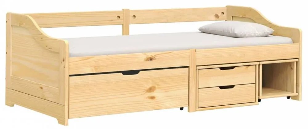IRUN tömör fenyőfa kanapéágy 3 fiókkal 90 x 200 cm
