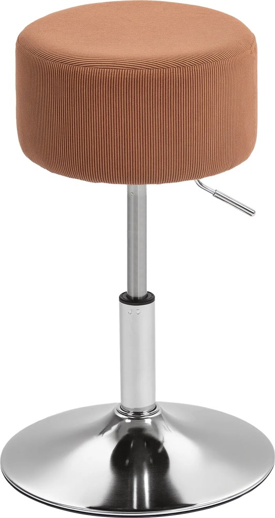 HOMCOM Magas Bárszék Konyhai Szék Állítható Magassága 52-66 cm Párnázott Béléses Velúrral 360° Forgatható Étkező Pulthoz Sminkasztalhoz Barna | Aosom