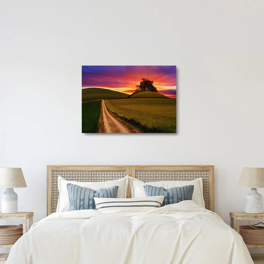 Mezei naplemente képe (üvegen) (70x50 cm)