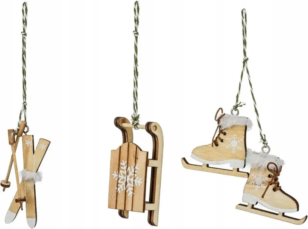 Karácsonyfa Fa Medálok Karácsonyfadíszek 3,1 x 2 x 7,3 CM