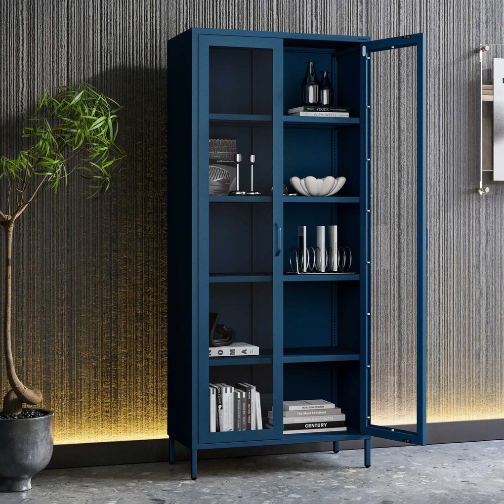 ANGELO vitrin, 800 x 1850 x 450 mm, Modern: gránátszín