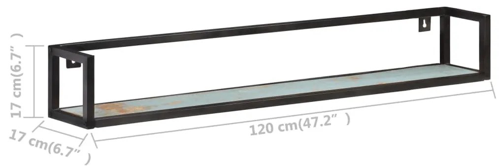 2 db tömör újrahasznosított fa fali polc 120 cm