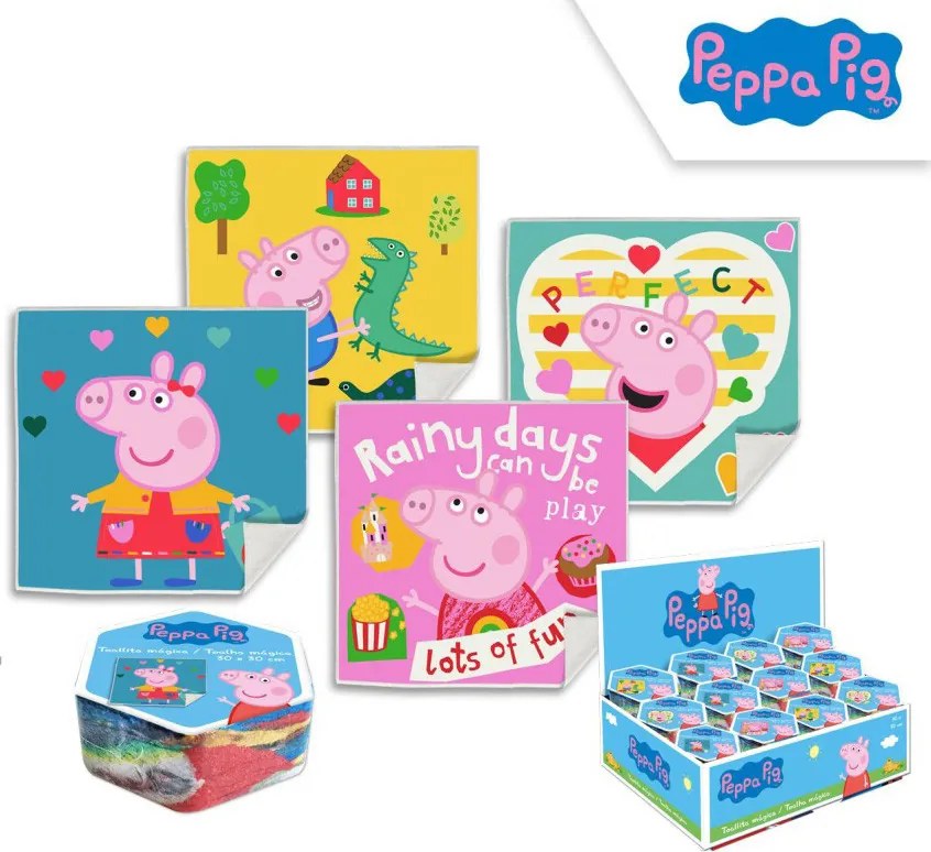 Peppa malac Pack mágikus kéztörlő arctörlő, törölköző 30x30cm