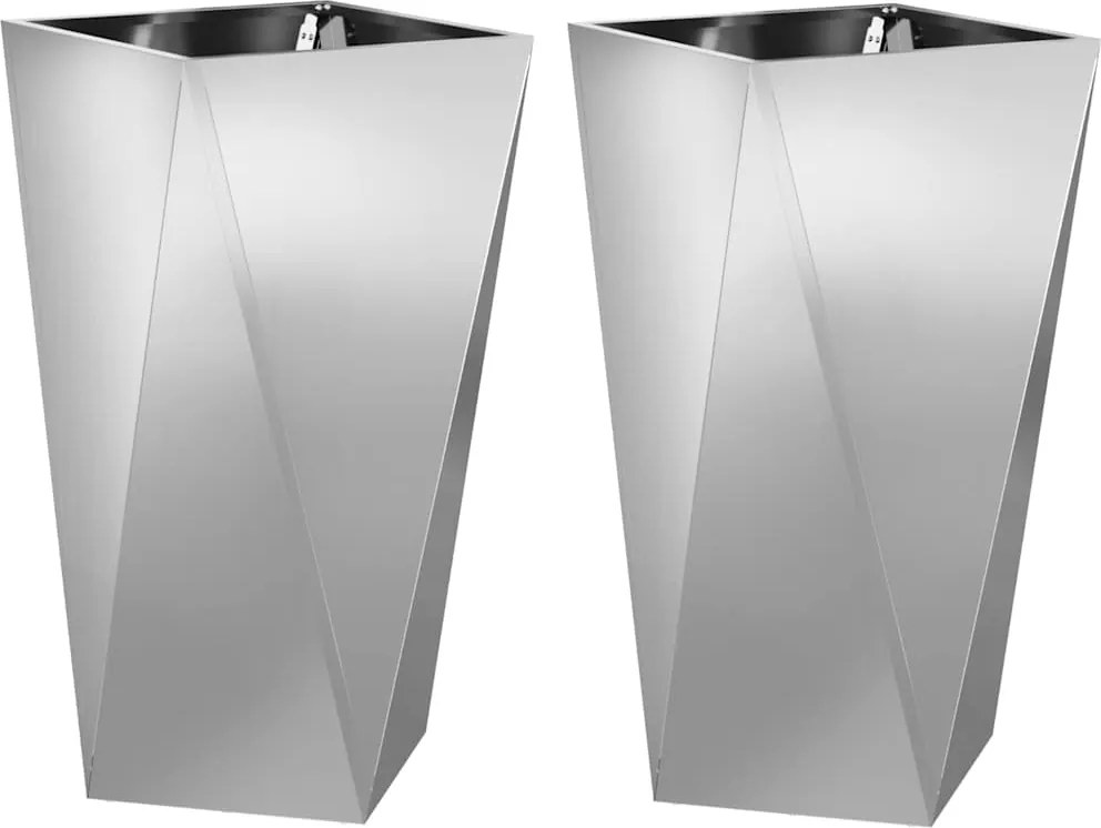 vidaXL Növénytartó 2 pcs Ezüst 40 x 40 x 75 cm Horganyzott acél