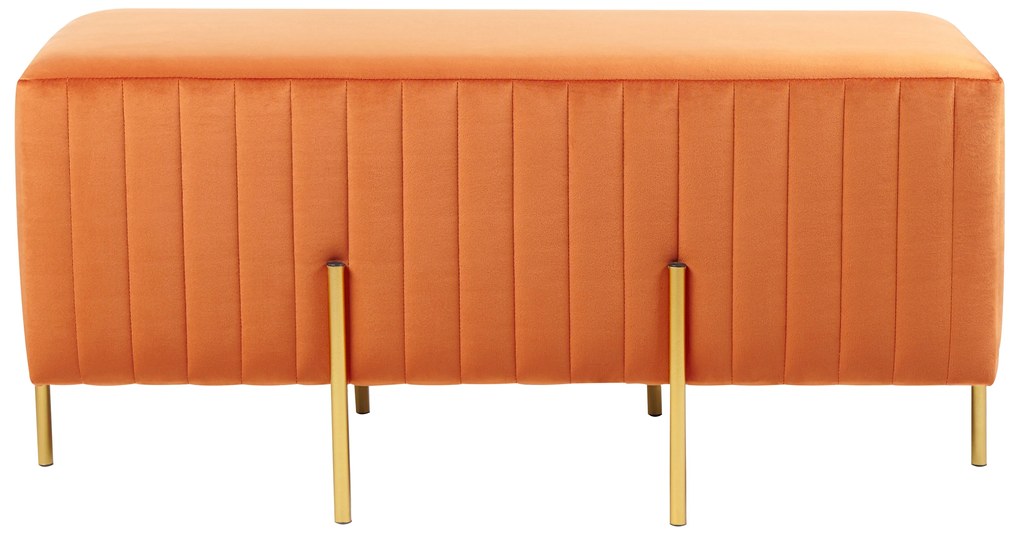 Narancssárga bársony ülőpad 89 x 45 cm DAYTON Beliani