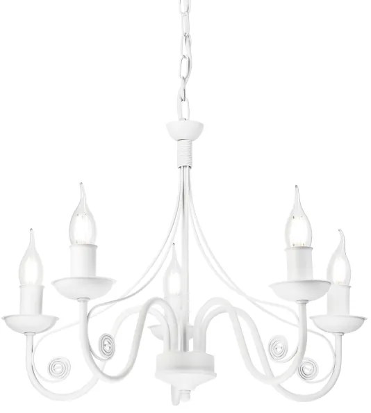 Csillár láncon DONATO 5xE14/40W/230V fehér