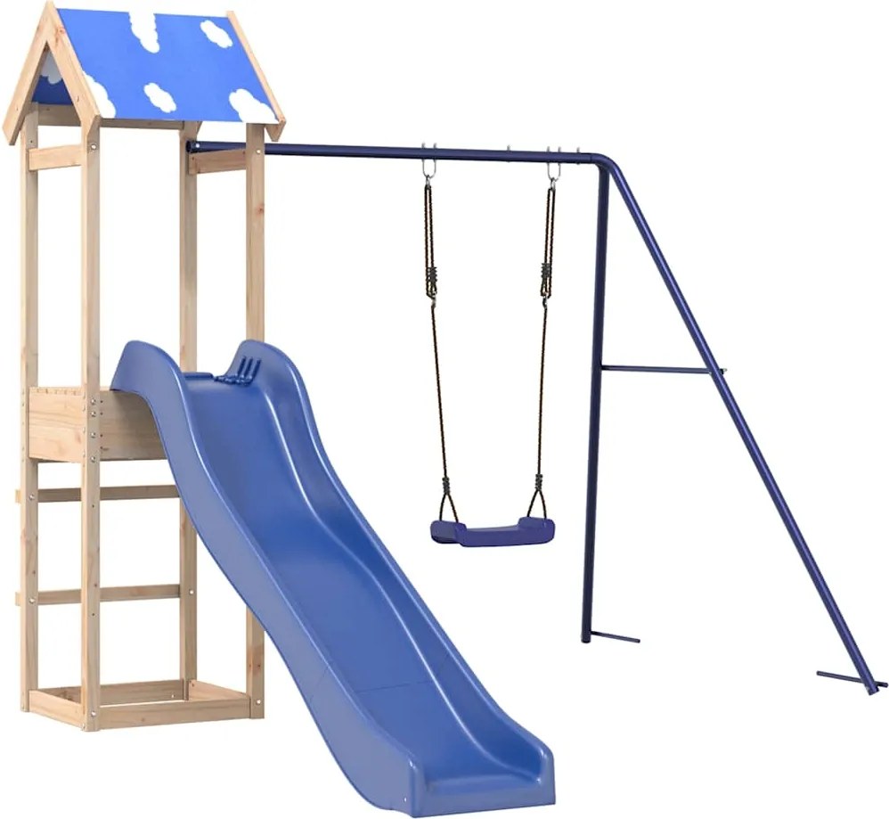 vidaXL tömör fenyőfa kültéri játszószett