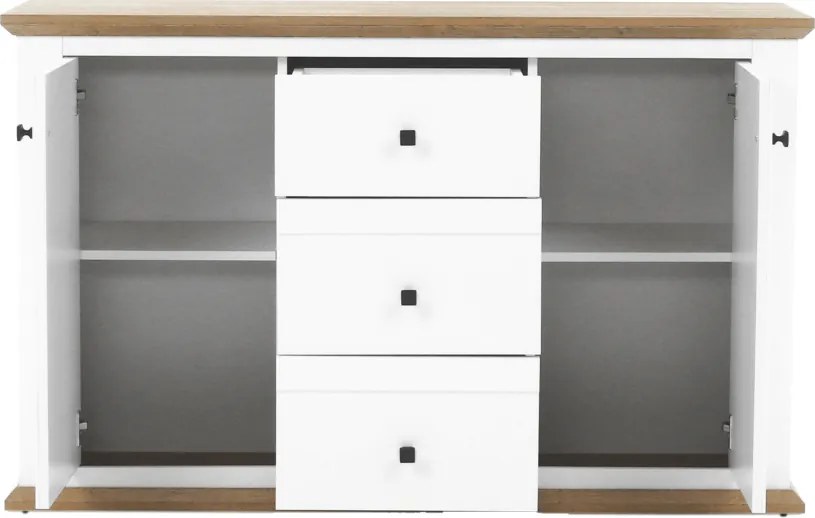 Komód MZ11, fehér/grand tölgy, LEON