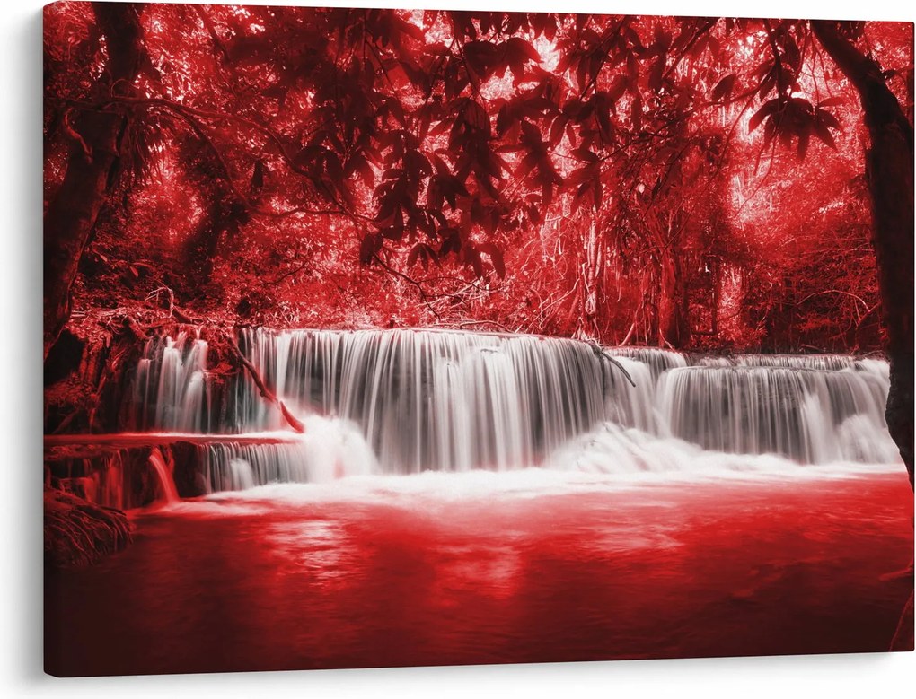Kép - Vízesés, piros (70x50 cm)