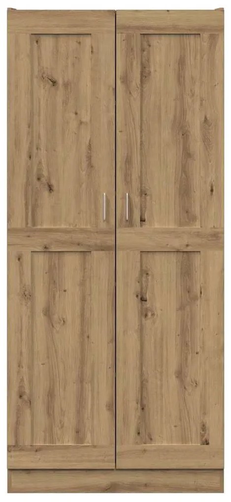 kézműves tölgy színű szerelt fa magasszekrény 82,5x30,5x185 cm