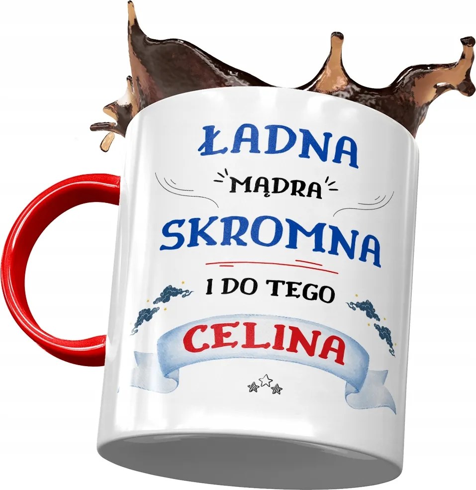 Piros Bögre Celina Barátnő Feleség Ajándék Nyomtatott Fotóval