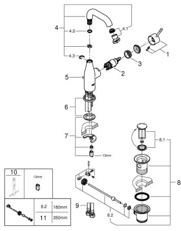 GROHE 23462DC1 - ESSENCE mosdócsaptelep, M méret, nemesacél