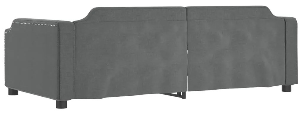 sötétszürke kihúzható szövet heverő 100 x 200 cm