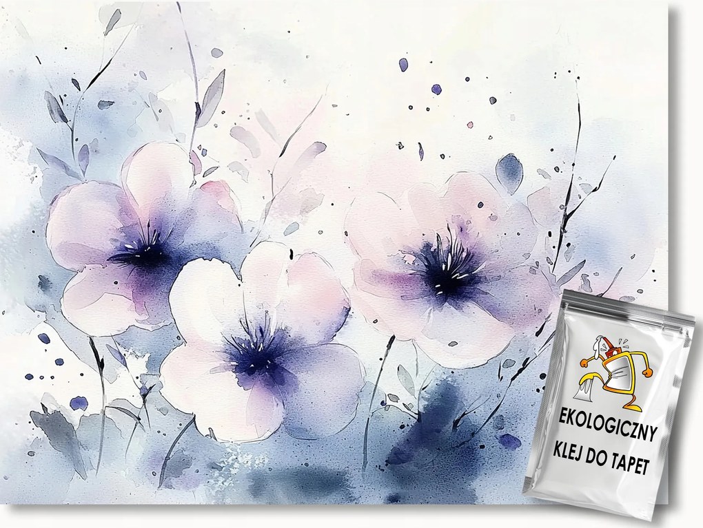 Fotótapéta Flizelina Akvarell Természet Nagy Virágok Kert 104x70,5 ragasztó