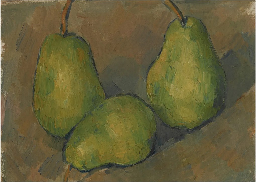 Üveg kép - Paul Cézanne, Three Pears, reprodukciók (70x50 cm)
