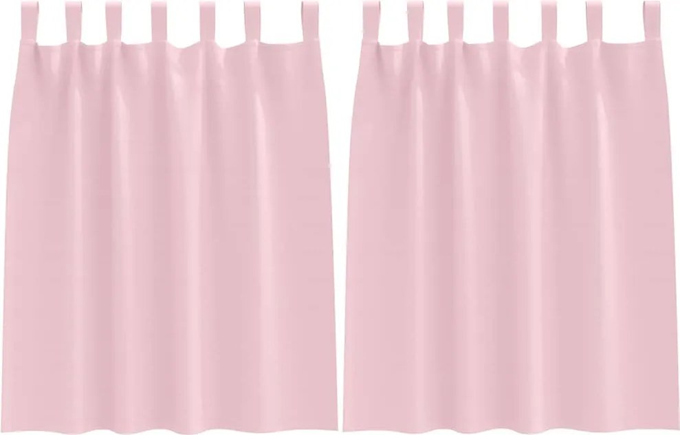 vidaXL Fekete Függöny Gyűrűkkel 2 pcs Babarózsaszín 140 x 140 cm