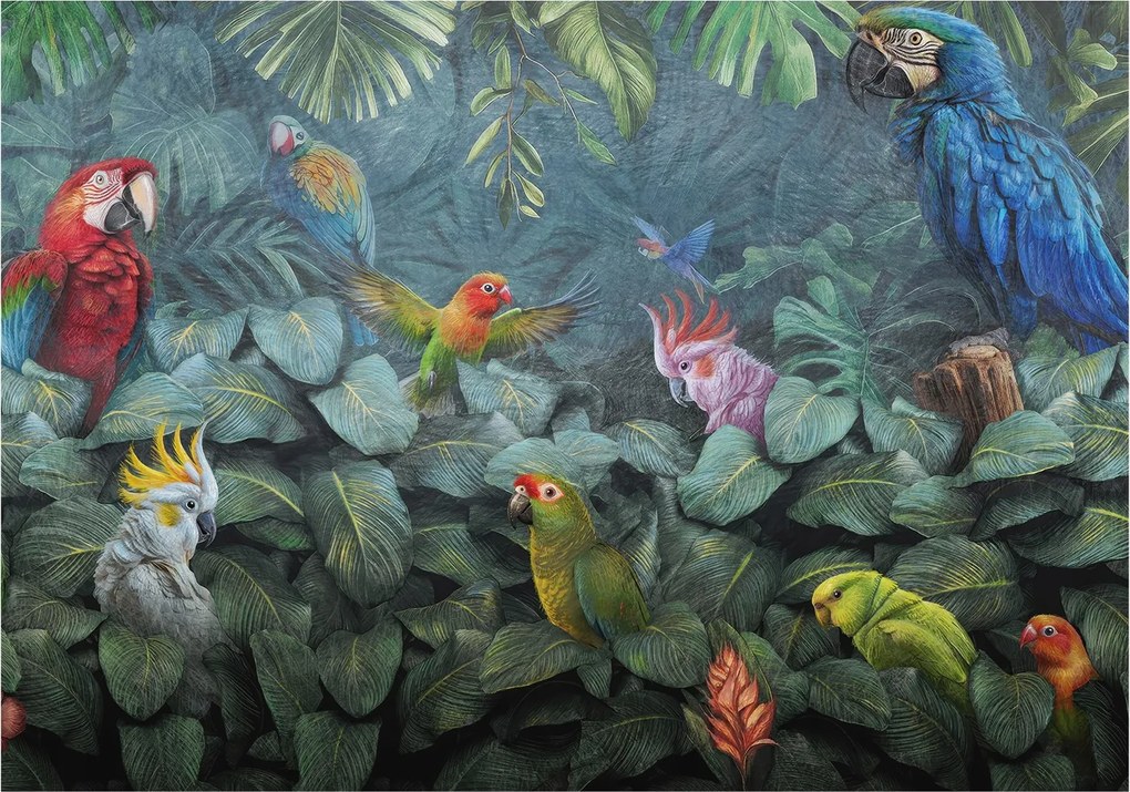 Fotótapéta Flizelin Dekoratív tapéta Egzotikus dzsungel 312x219 Ragasztó