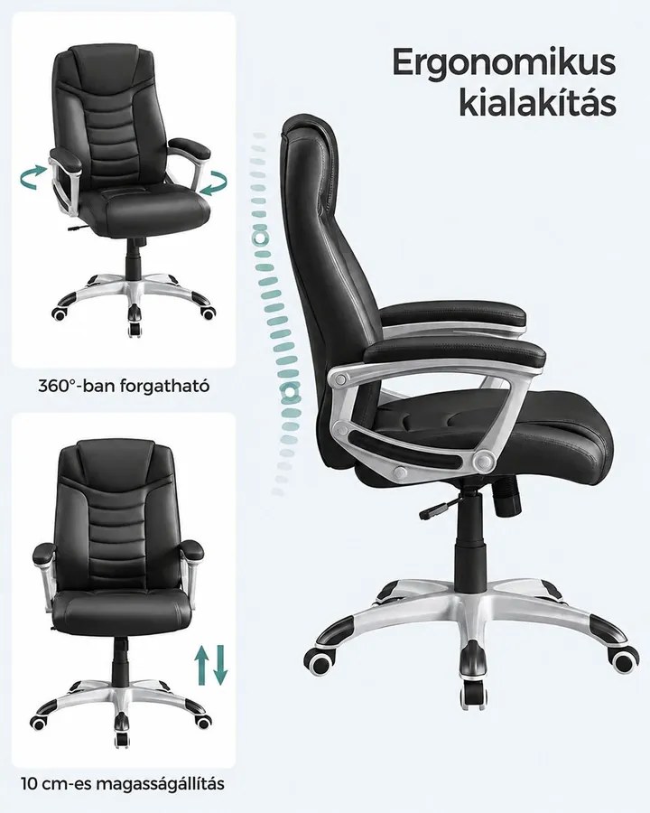 Ergonomikus irodai szék, állítható magasságú forgószék