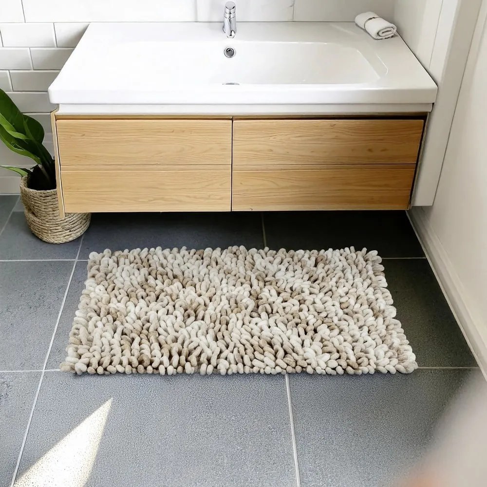 Bézs textil fürdőszobai kilépő 60x90 cm Lerici – Wenko