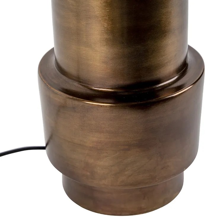 Art Deco asztali lámpa bronz bársony árnyalattal piros arannyal 40 cm - Bruut