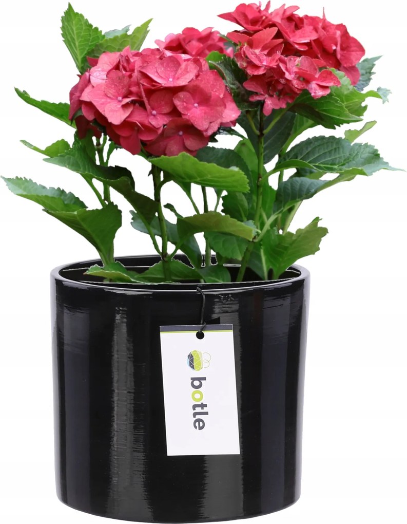 Virágcserép kerámia fedél Ø 13,5cm H 12,5cm fekete fényes