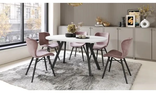 Bővíthető étkezőasztal ARTUR fehér/fekete