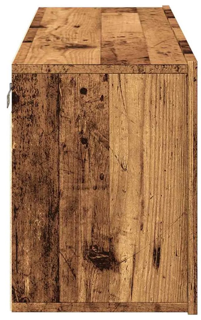 antik fa színű falra szerelhető TV-szekrény 100 x 30 x 41 cm