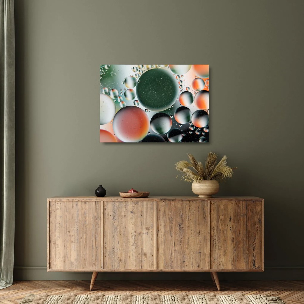 Absztrakt kép - buborékok (üvegen) (70x50 cm)