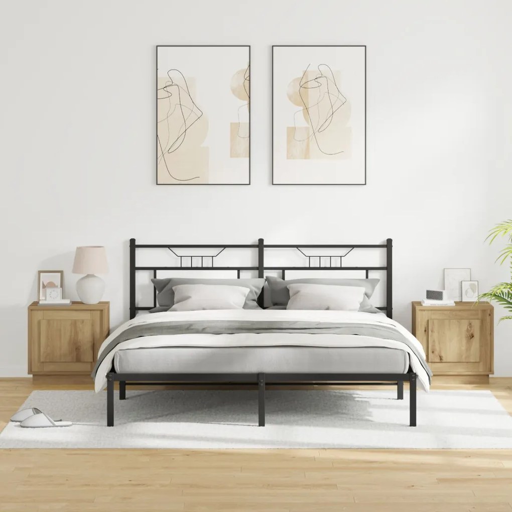Éjjeli Szekrények LED világítással 2 db Mesterséges tölgy 44 x 34.5 x 45 cm
