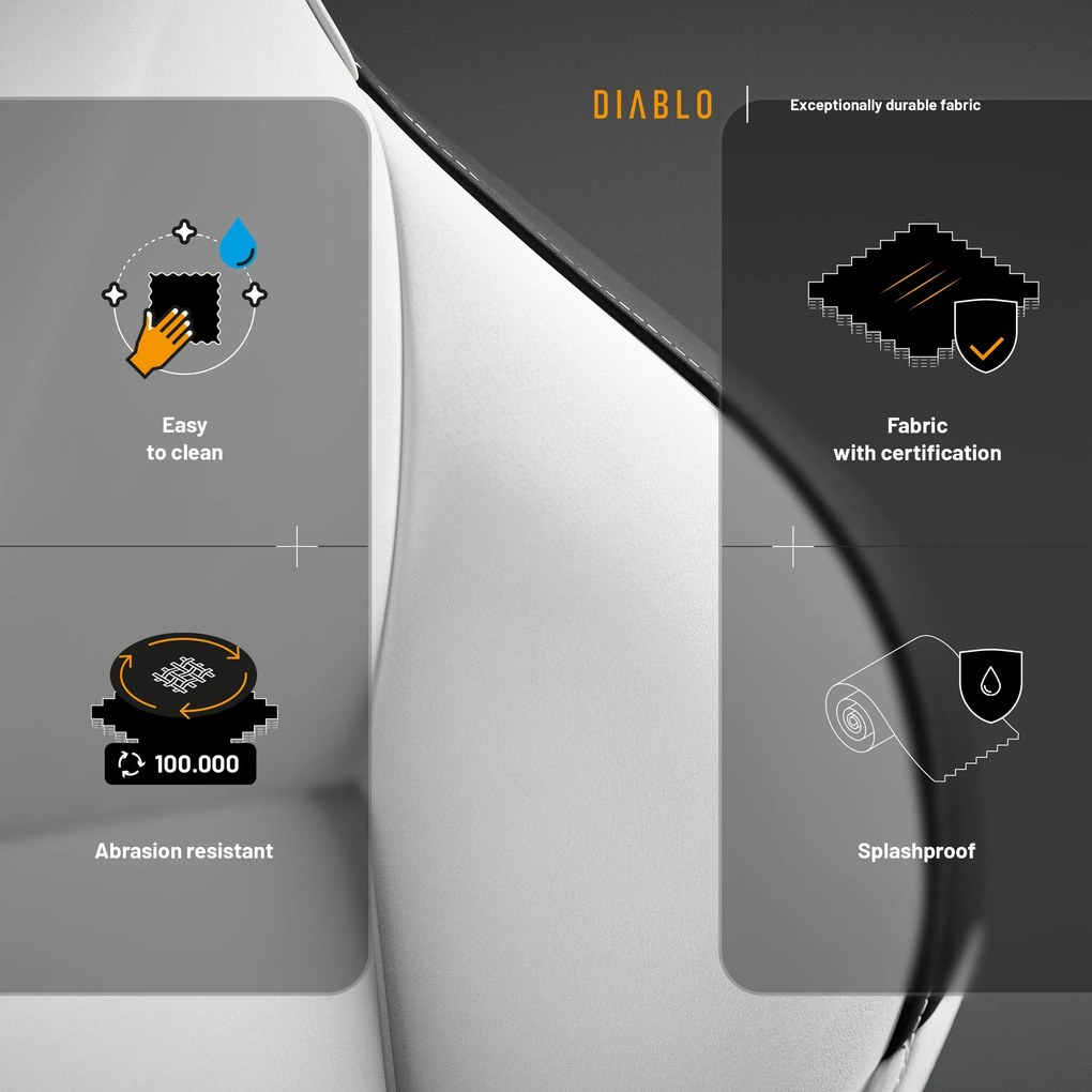Gamer szék fehér Normal Size: Diablo X-One Prime Ghosted White