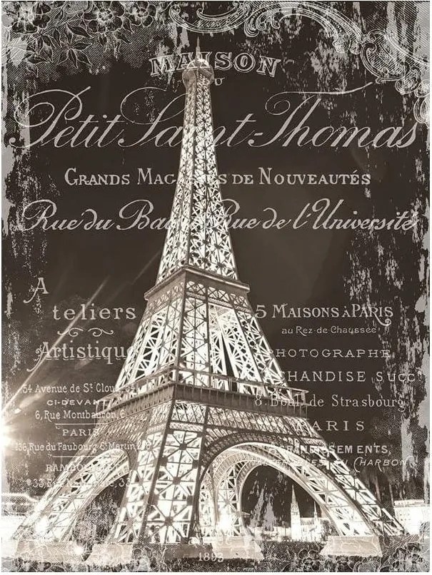 Flizelin fotótapéta Eiffel-torony Párizs retro Franciaország 184x254 +ragasztó