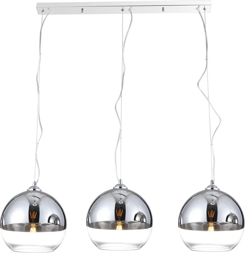 AZZARDO 4751 SILVER Többágú Függesztett Lámpa E27 IP20