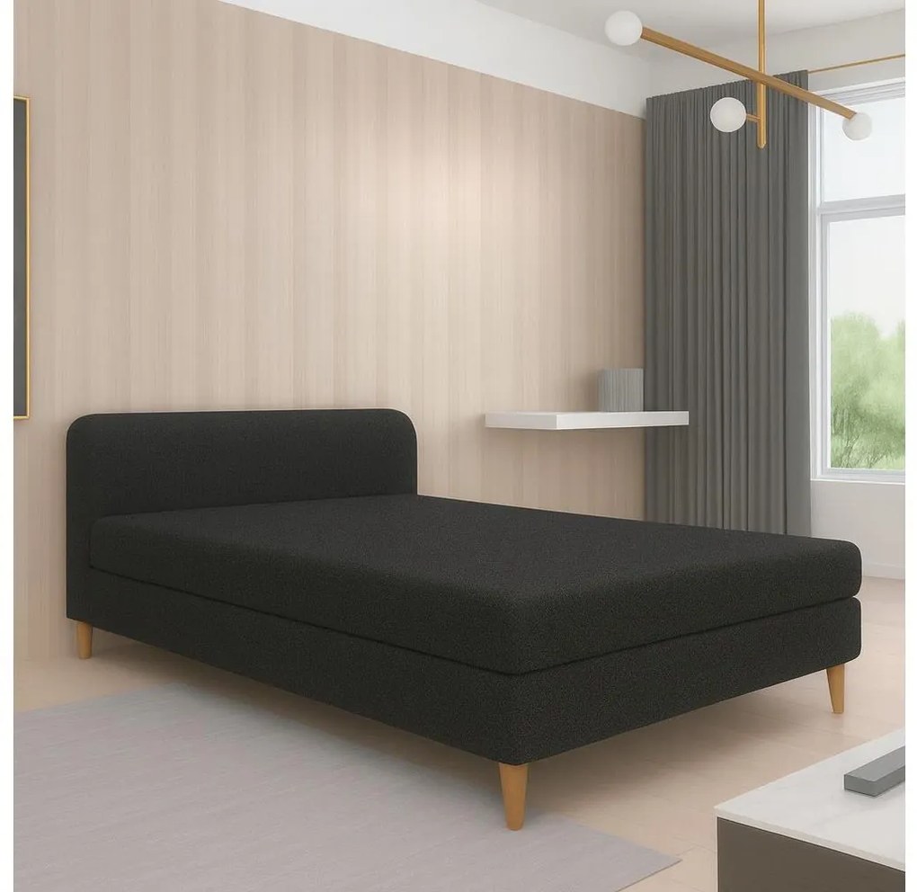 Kárpitozott heverő BRISBANE 110x200 cm fekete