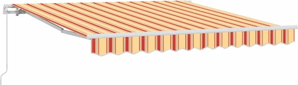vidaXL Behúzható napellenző Sárga és narancs 300 x 250 cm