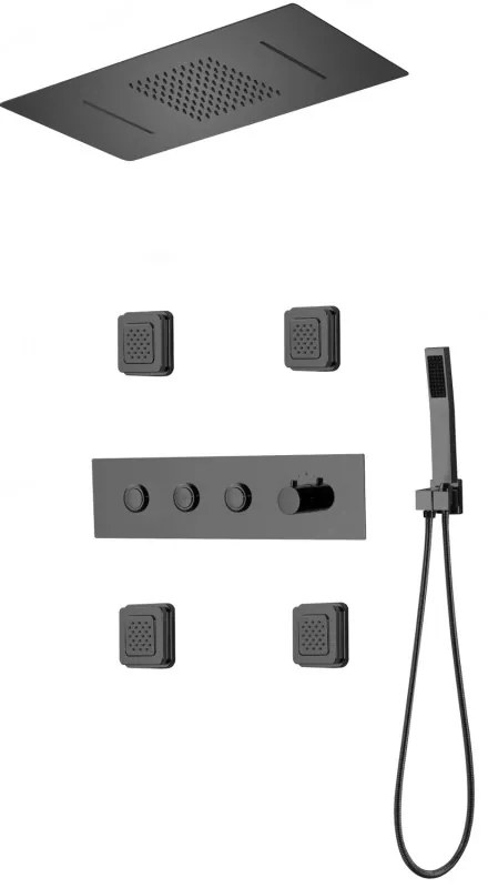 Mexen Soler fali zuhanykészlet, fekete - 7601-04-70