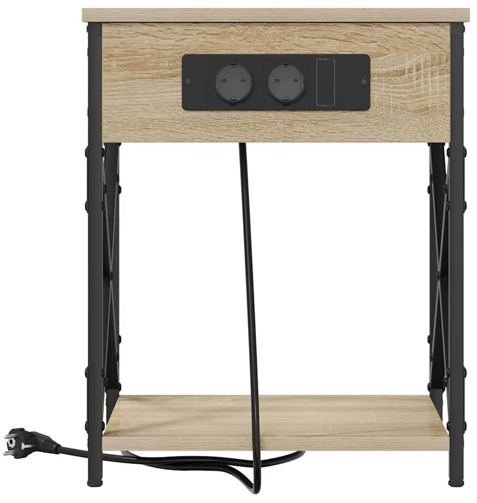 Éjjeliszekrény 2 pcs sonoma tölgy 41 x 31 x 51 cm Faanyag