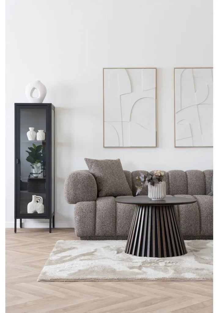 Brisbane keskeny vitrin, 1 üvegajtó, acél, fekete 40x35x140 cm