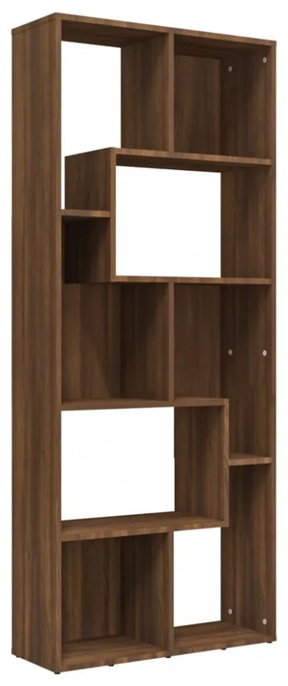 barna tölgyszínű szerelt fa könyvszekrény 67 x 24 x 161 cm