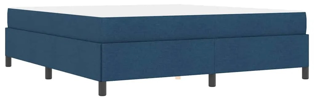 Boxrugós ágy Kék és Fekete 180 x 200 cm Textil és mérnöki fa