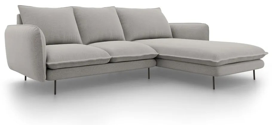 Vienna világosszürke sarokkanapé, jobb oldali - Cosmopolitan Design