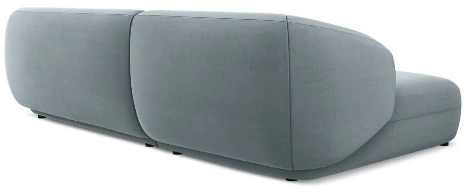 Világoskék bársony sarokkanapé (bal oldali) Moana – Makamii