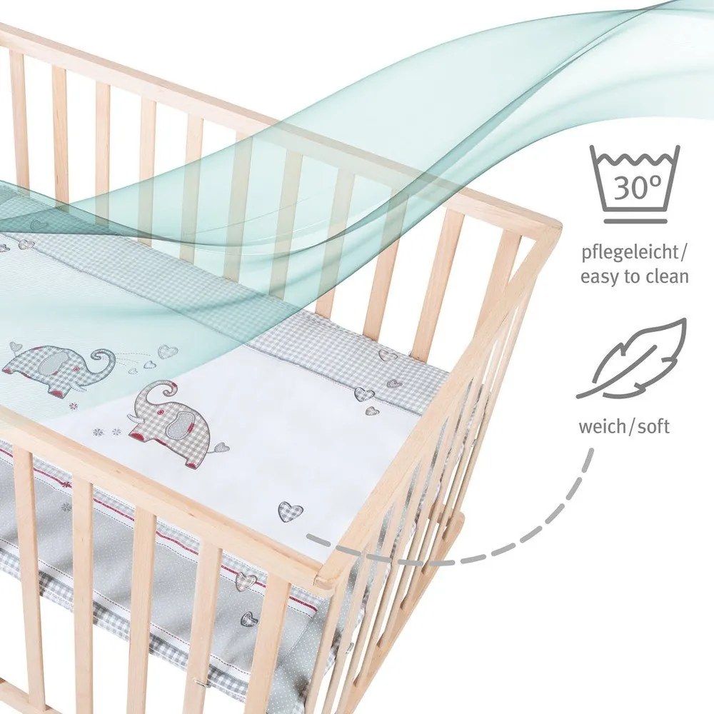 Natúr színű gurulós járóka 100x75 cm Jumbo Twins – Roba