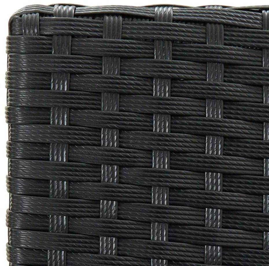 2 db fekete polyrattan kerti bárszék párnával