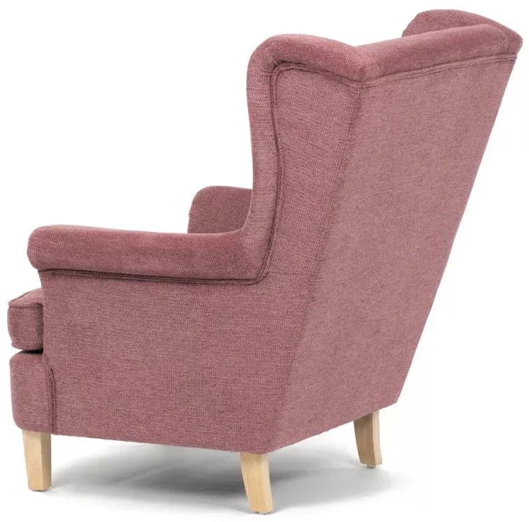 Pihenőfotel, vintage rózsaszín szövet kárpittal, AK-388 Belföldi raktárról