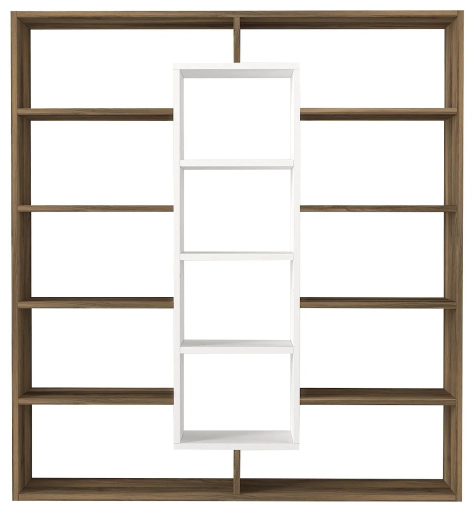 könyvespolc Ample - Walnut, White