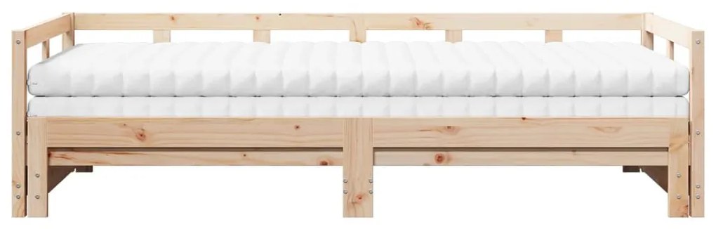 tömör fenyőfa kihúzható kanapéágy matracokkal 90 x 200 cm