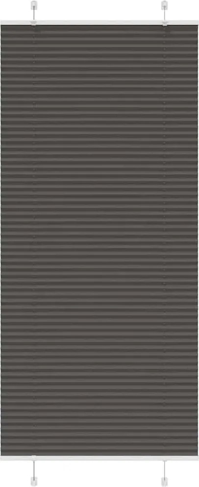 vidaXL pliszírozott redőny fekete 85x200 cm szövetszélesség 84,4 cm