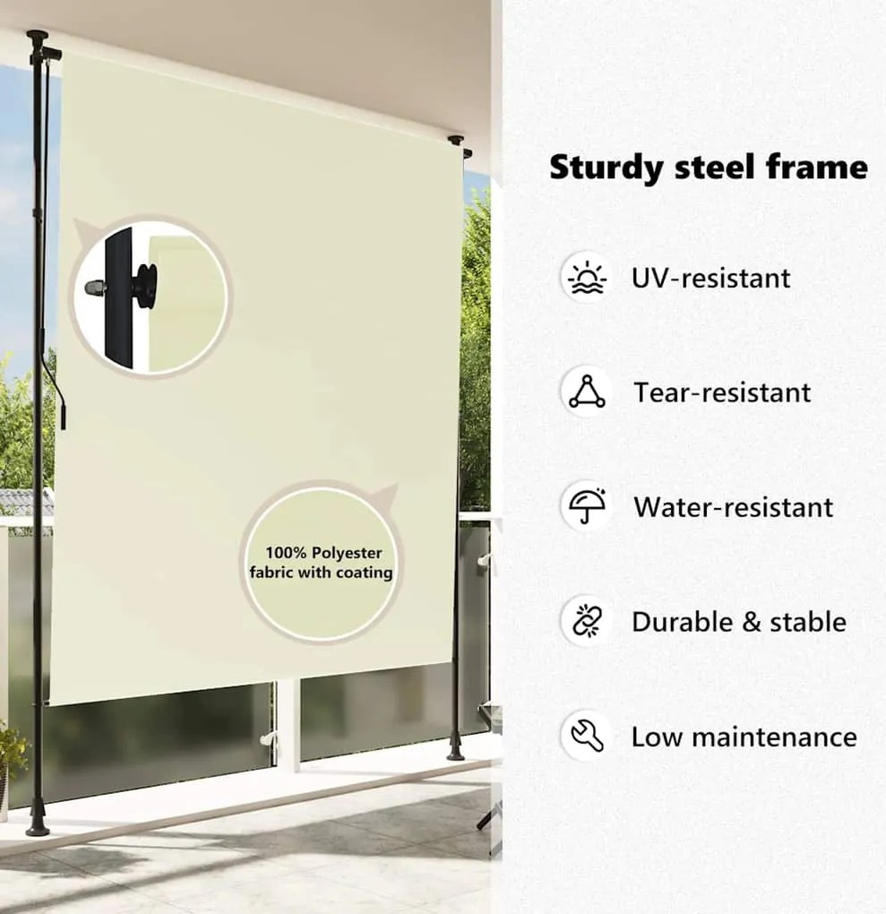 krémszínű kültéri roló 200 x 270 cm