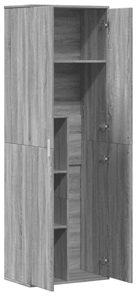 szürke sonoma színű szerelt fa magasszekrény 60 x 35 x 180 cm