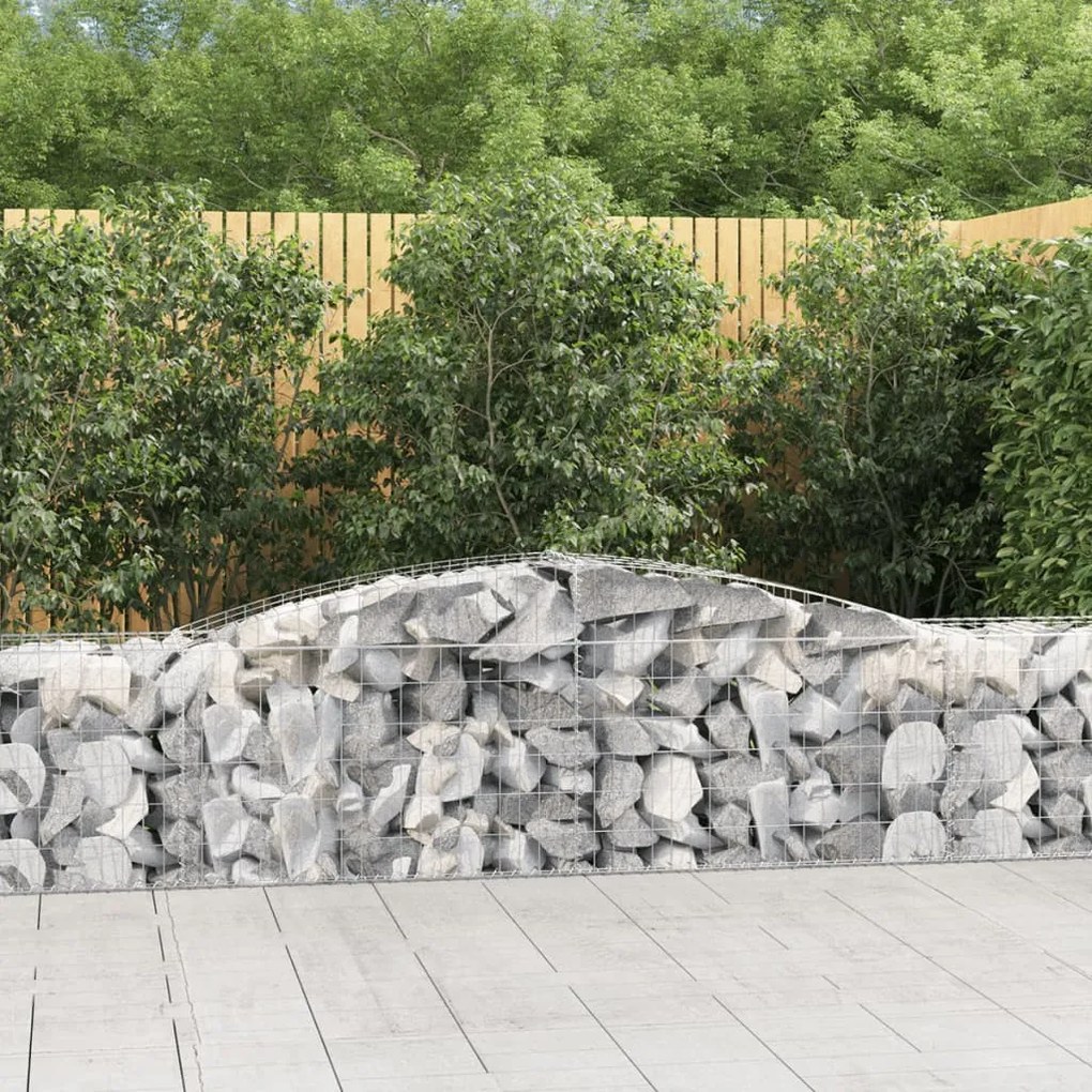 3 db íves horganyzott vas gabion kosár 400x50x60/80 cm